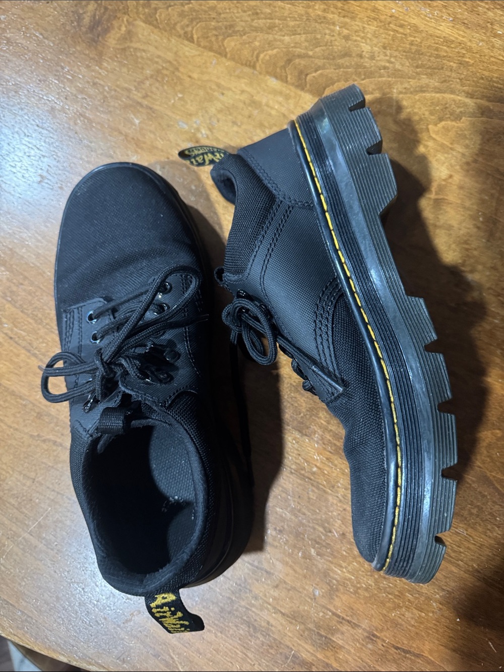 Dr. Martens Black Sneakers with Yellow Stitching